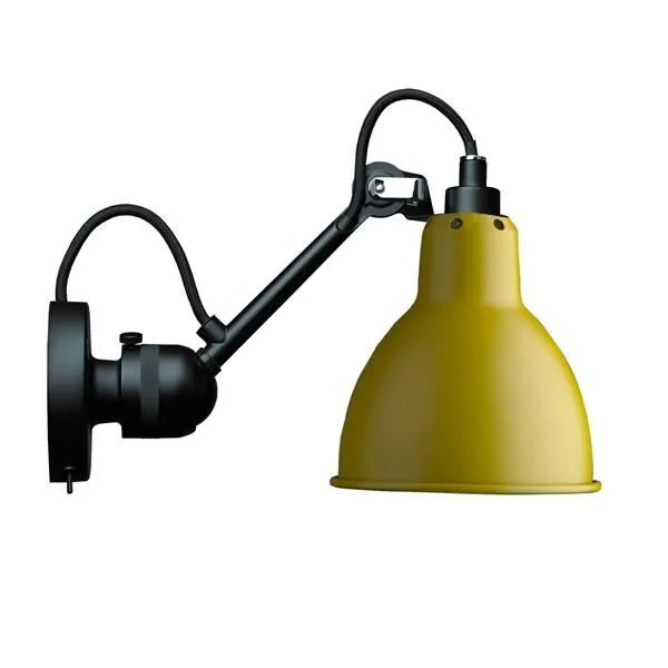 La Lampe Gras N304 Mat Sort & Mat Gul Med Tænd/Sluk – væglampe — produktfoto