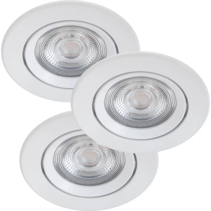 Philips myLiving Sparkle indbygningsspot, 2700K, 5W, hvid, 3-pak – indbygningsspot — produktfoto