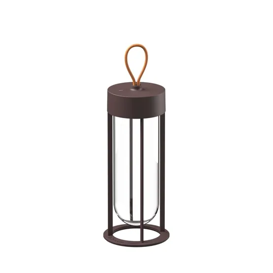 Flos In Vitro Unplugged udendørs batterilampe, deep brown – udendørslampe — produktfoto