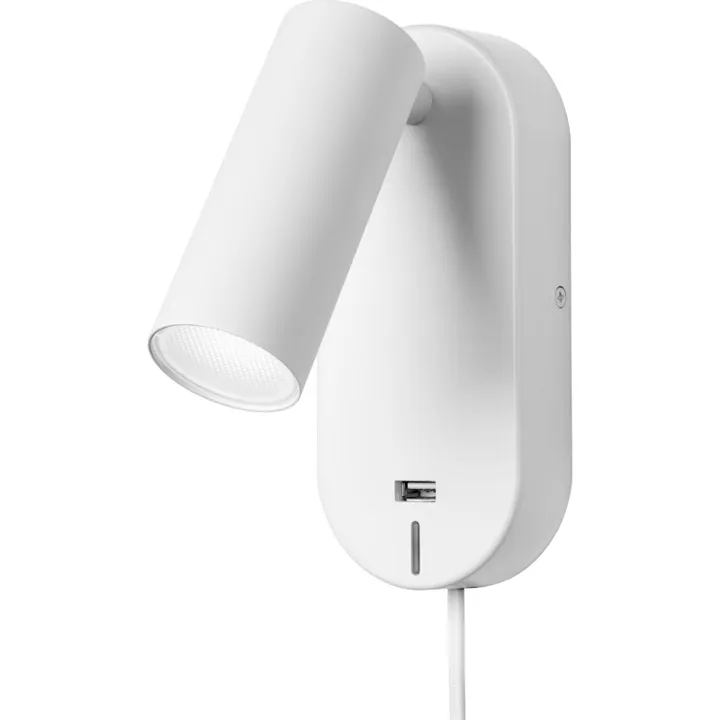 Nielsen Light Ego med USB, hvid – væglampe — produktfoto