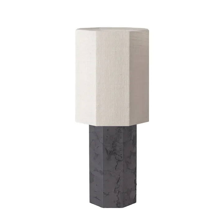 Louise Roe Eight Over Eight Stor Grå Marmor/Jute White – bordlampe — produktfoto