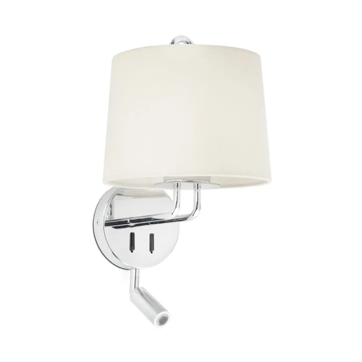 Faro MONTREAL Justerbar Krom/Beige – væglampe — produktfoto