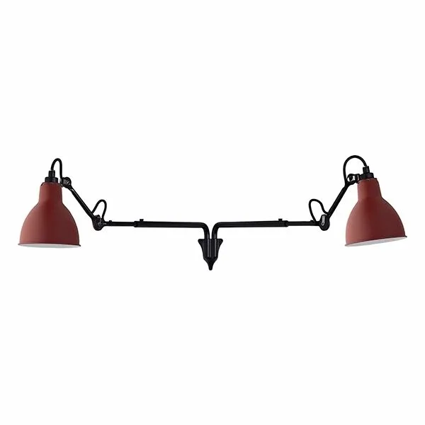 La Lampe Gras N203 Double Mat Sort & Mat Rød – væglampe — produktfoto
