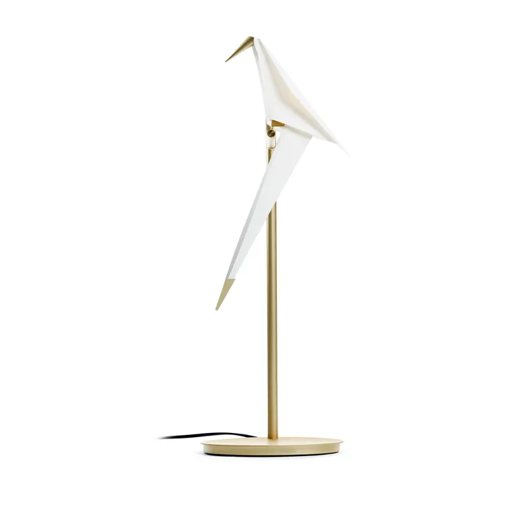 Moooi Perch Light Messing/Hvid – bordlampe — produktfoto