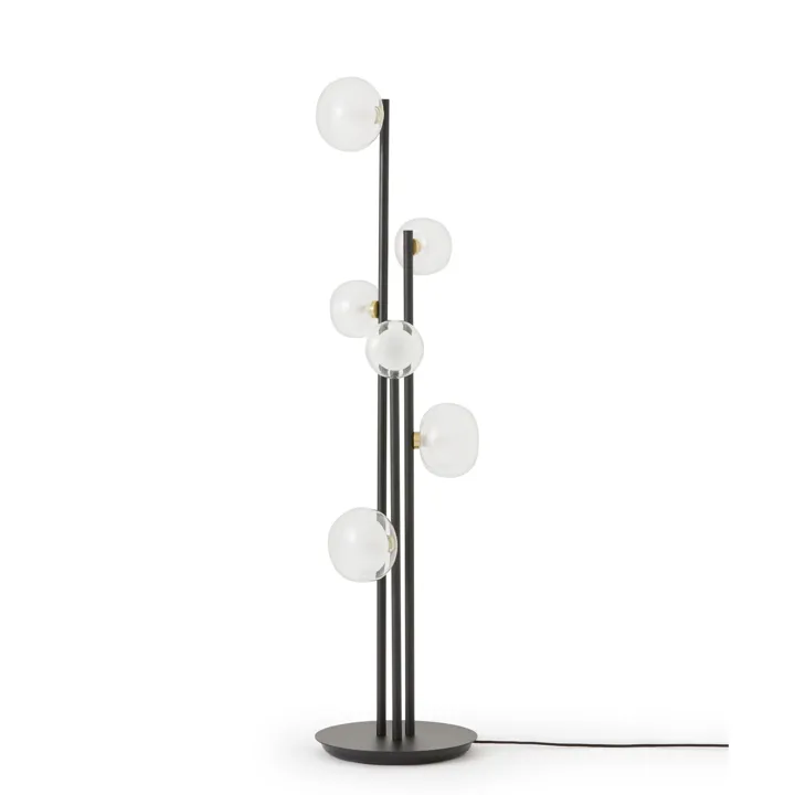 TOOY Nabila 552.66L Sort/Bøstet Messing/Klar Glas – gulvlampe — produktfoto