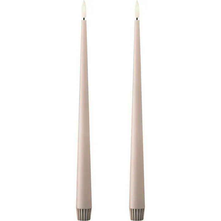 ester & erik LED kronelys, 30 cm, beige, 2-pak – LED-stearinlys — produktfoto