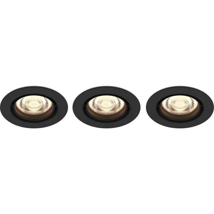 Philips myLiving Impala indbygningsspot, sort, 3-pak – indbygningsspot — produktfoto