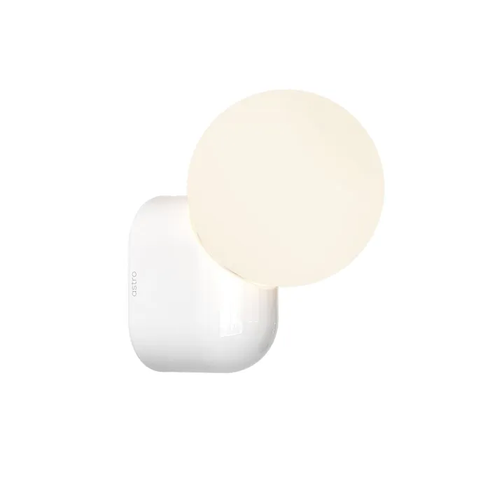 Astro Lyra Single Gloss Glaze Hvid – væglampe — produktfoto