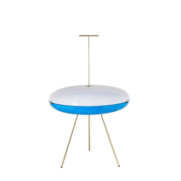 TATO Luna Horisontal Messing & Hvid/Blå – gulvlampe — produktfoto