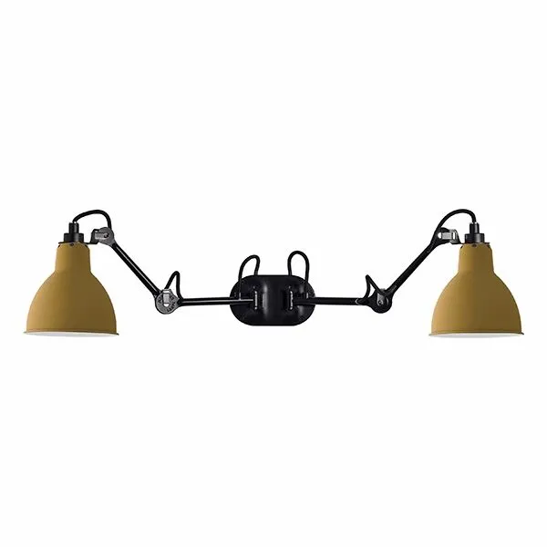 La Lampe Gras N204 Double Mat Sort & Mat Gul – væglampe — produktfoto
