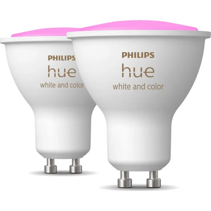 Philips Hue White Color Ambiance GU10 spotpærer, 2000K-6500K, 4,2W, 2-pak – pære — produktfoto