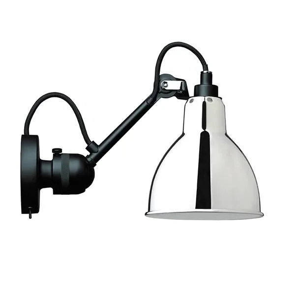 La Lampe Gras N304 Mat Sort & Krom Med Tænd/Sluk – væglampe — produktfoto