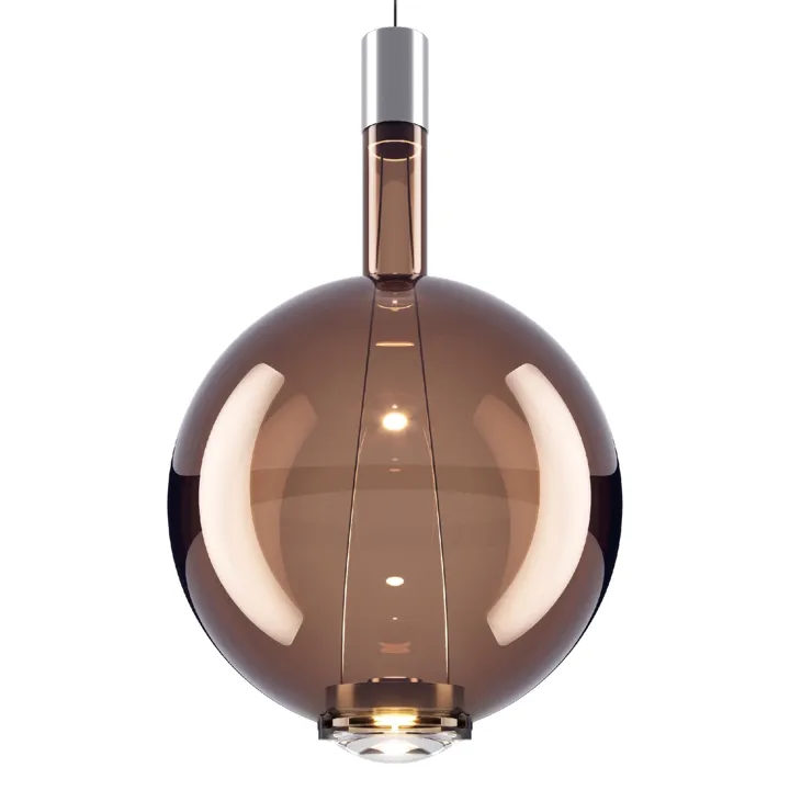 Lodes Sky-Fall Round Stor 2700K Sort Krom/Glossy Bronze – pendel — produktfoto