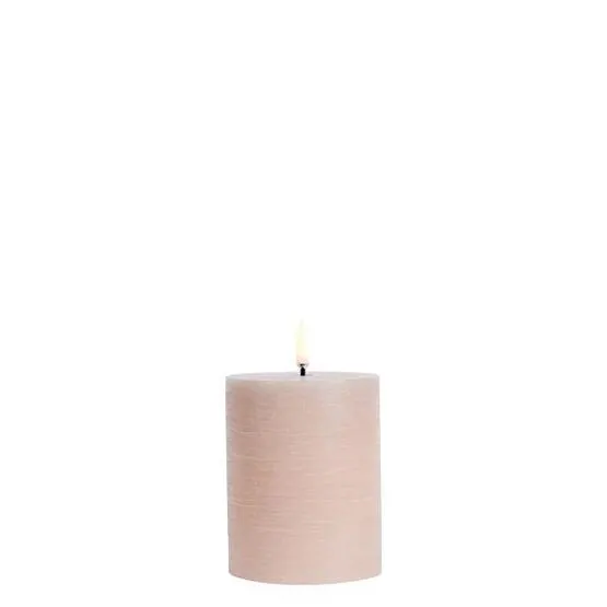 Uyuni LED bloklys, Beige, Rustic, 7,8x10 cm – LED-stearinlys — produktfoto