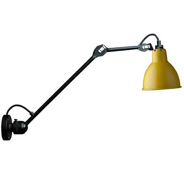 La Lampe Gras N304 L40 Mat Sort & Gul Hardwired – væglampe — produktfoto