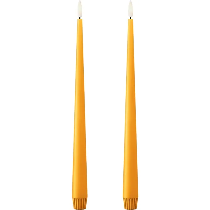 ester & erik LED kronelys, 30 cm, orange, 2-pak – LED-stearinlys — produktfoto