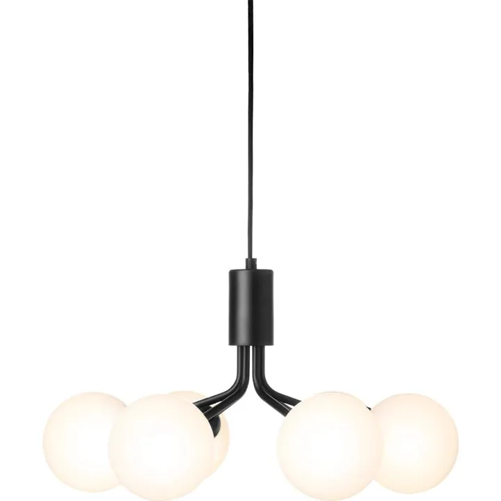 Nuura Apiales 6 Satin Sort & Opal – lysekrone — produktfoto