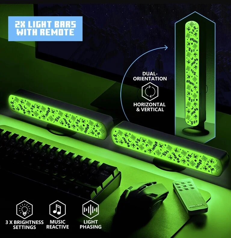 Minecraft Creeper Lysbarer - Pakke med 2 Lampe — produktfoto