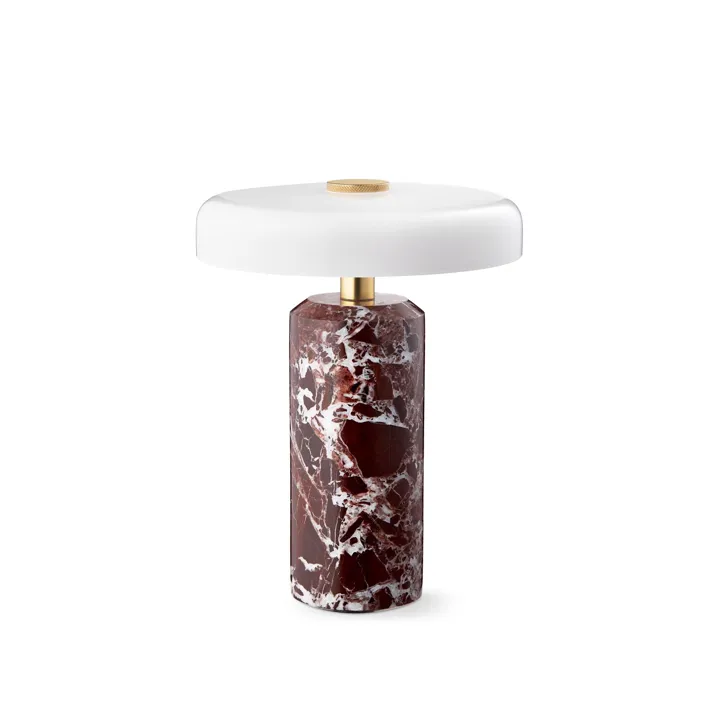 Design By Us Trip Burgundy Marble/Glossy Opal – transportabel bordlampe — produktfoto
