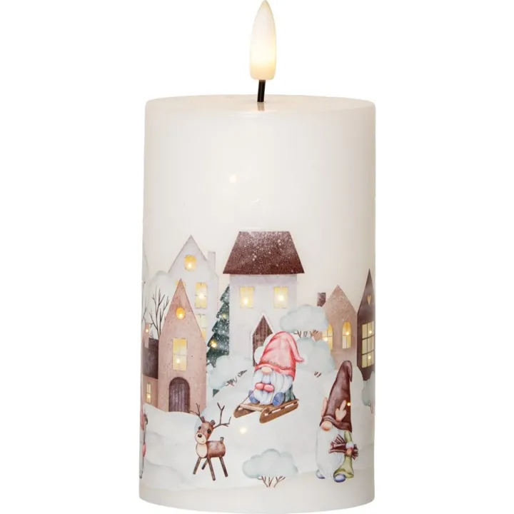 Star Trading Flamme Winterland bloklys, stor – LED-stearinlys — produktfoto