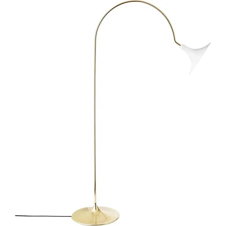 Nuura Petalii Hvid/Poleret Messing – gulvlampe — produktfoto