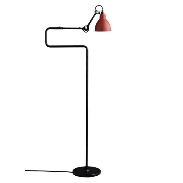 La Lampe Gras N411 Mat Sort & Mat Rød – gulvlampe — produktfoto