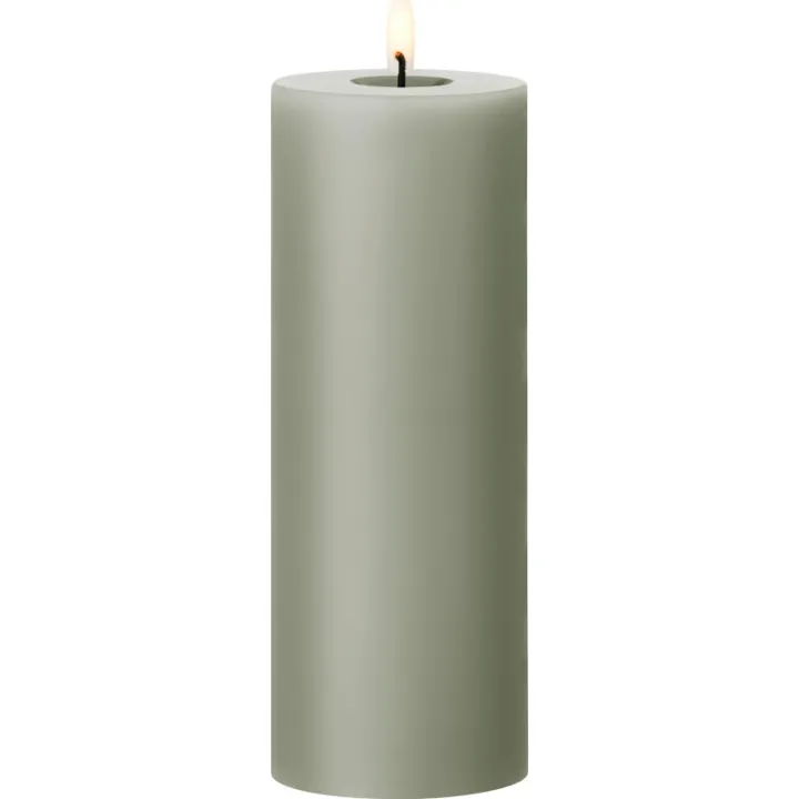 ester & erik LED bloklys, grøn, 20 cm – LED-stearinlys — produktfoto
