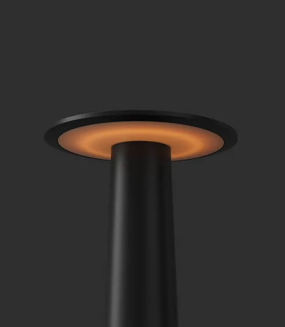 IP44.de Lix mini batterilampe / , dark krom – transportabel bordlampe — produktfoto