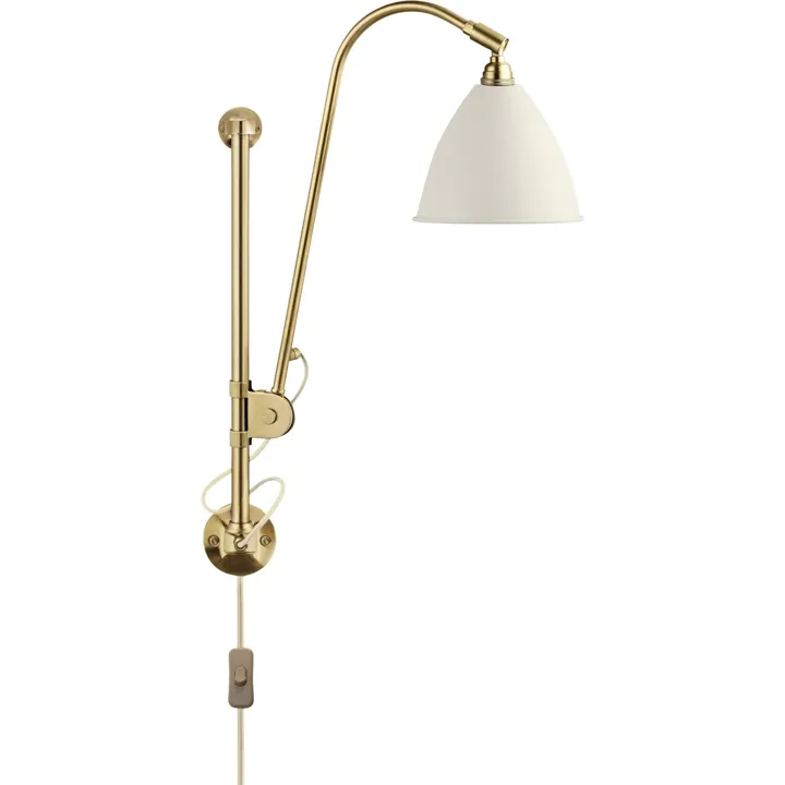 GUBI Bestlite BL5 Mat Hvid/Messing – væglampe — produktfoto