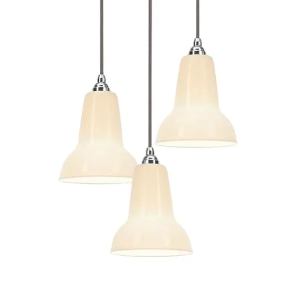 Anglepoise Original 1227 Mini Ceramic Cluster Pure White (3x Pendels + 1x Ceiling Rose Kit) – pendel — produktfoto