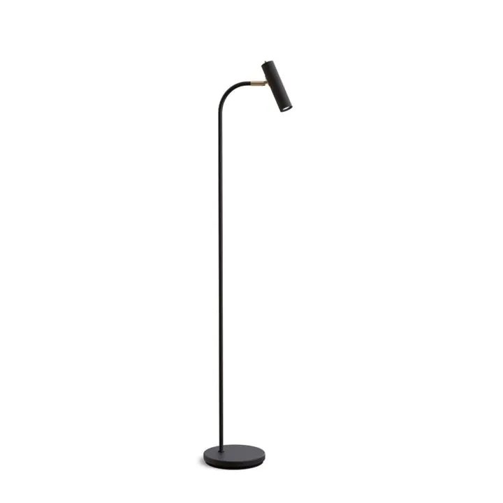 Belid Slender Sort/Messing – gulvlampe — produktfoto