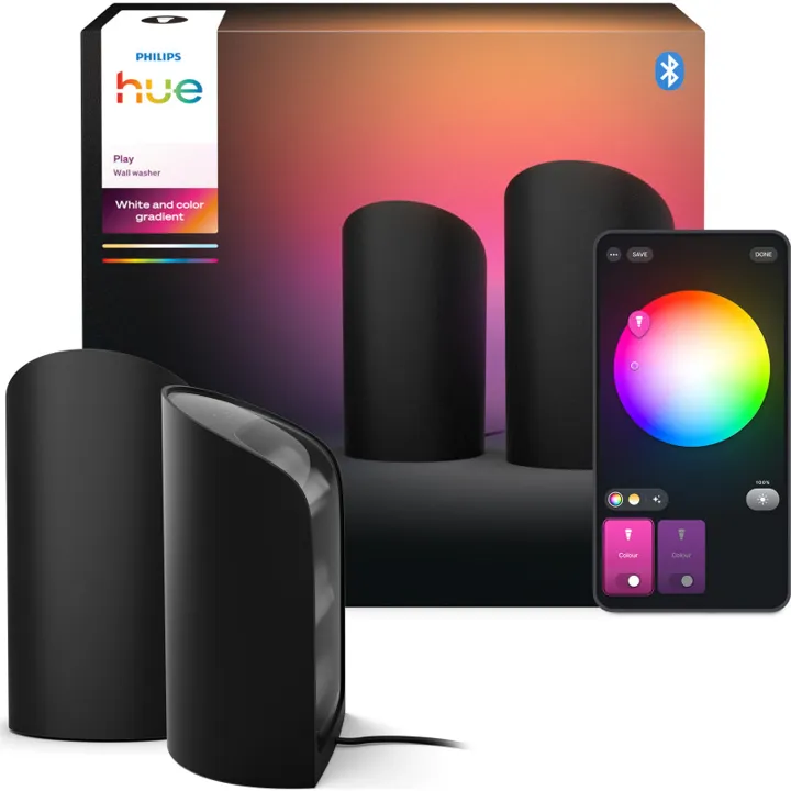 Philips Hue Play Wall Washer , sort, 2-pak – bordlampe — produktfoto