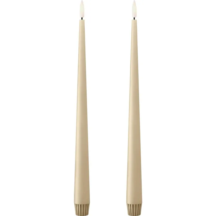 ester & erik LED kronelys, 30 cm, sand, 2-pak – LED-stearinlys — produktfoto