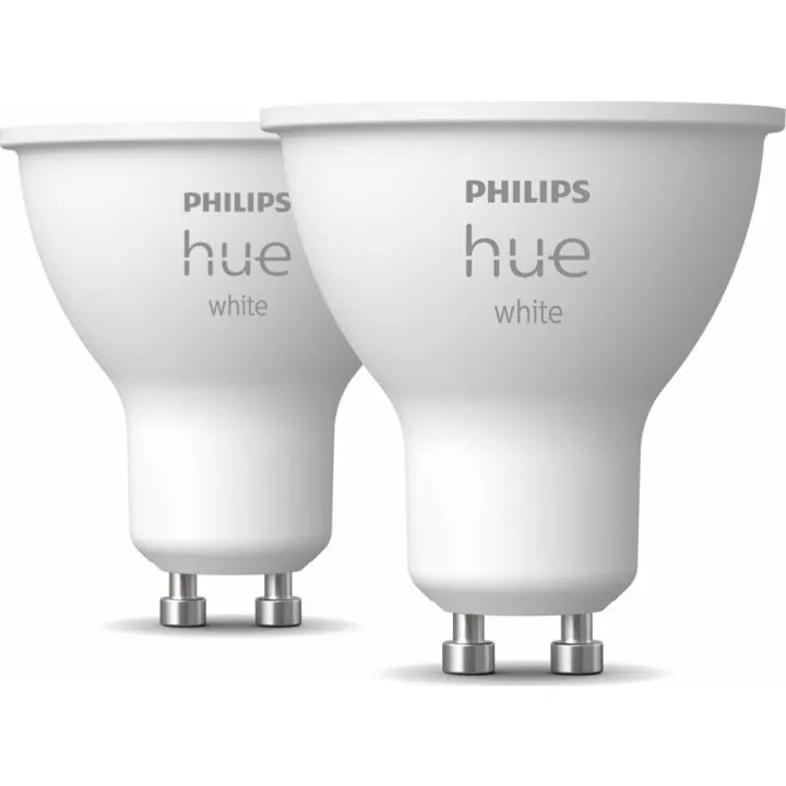 Philips Hue White GU10 spotpære, 2700K, 4,2W, 2-pak – pære — produktfoto
