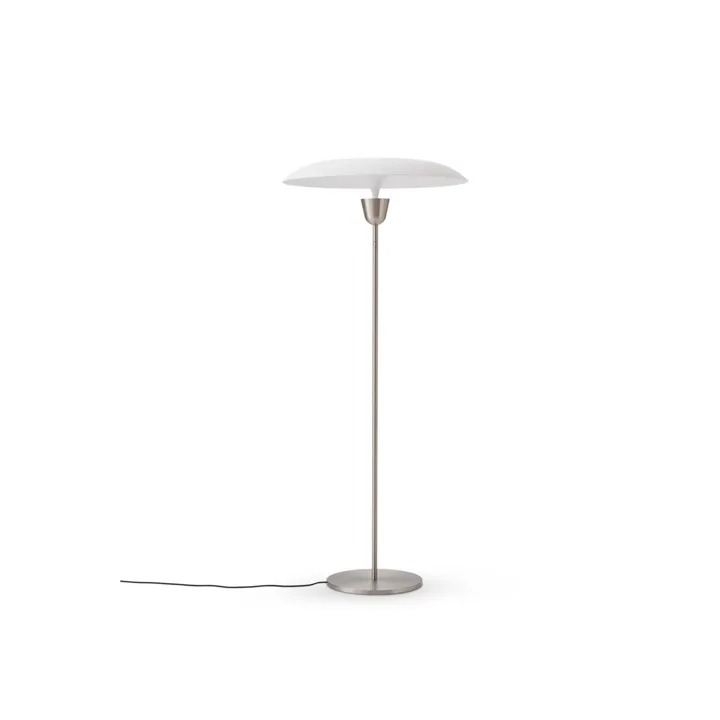 New Works Kantarell Ø55 Nikkel/Hvid – gulvlampe — produktfoto