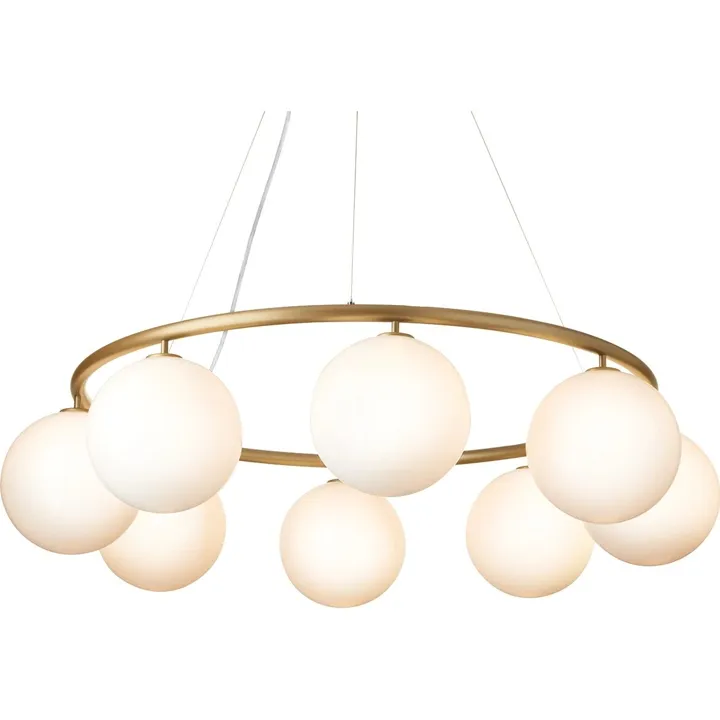 Nuura Miira 8 Circular Messing/Opal – lysekrone — produktfoto