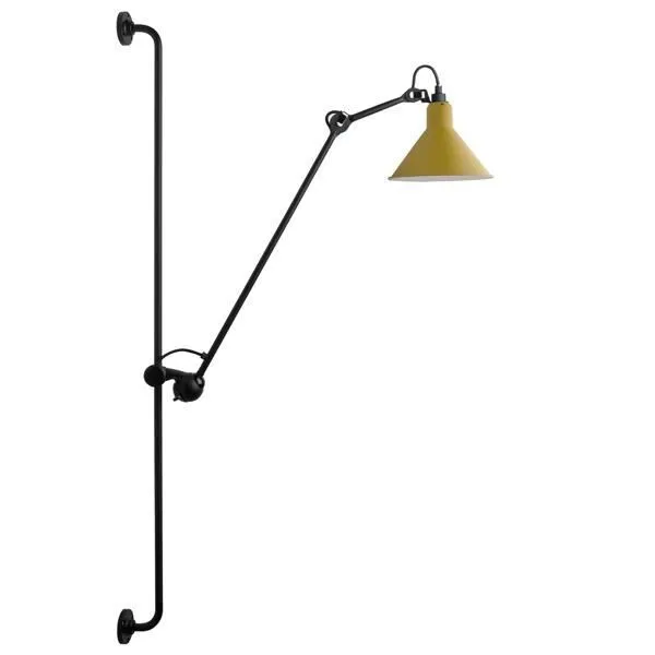 La Lampe Gras N214 Mat Sort & Mat Gul – væglampe — produktfoto