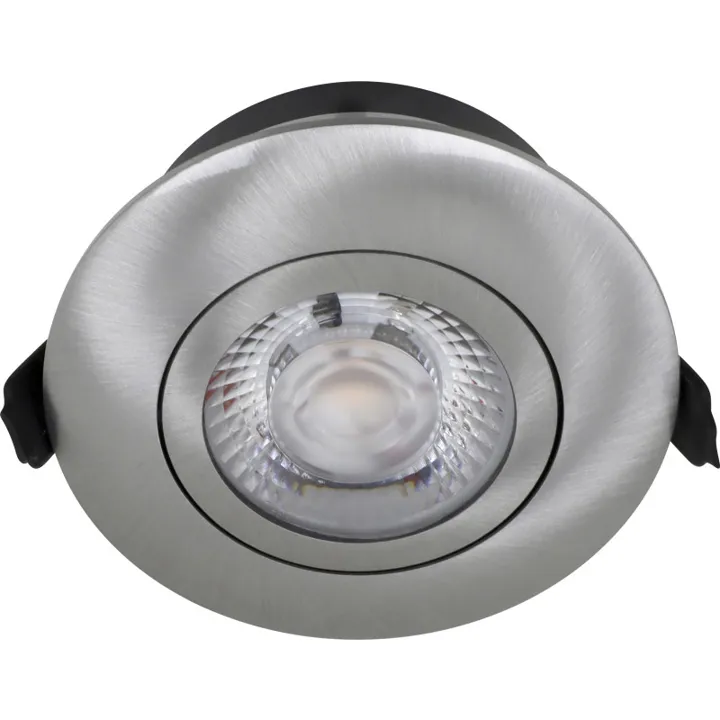 Nordtronic Low Profile Flexible indbygningsspot, Ø8,3 cm, børstet alu, 2700K – indbygningsspot — produktfoto