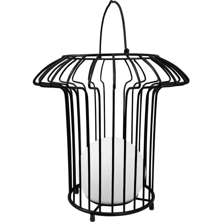 Dyberg Larsen Basket udendørs genopladelig lanterne, sort – udendørslampe — produktfoto