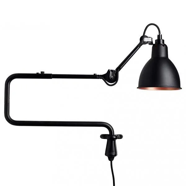 La Lampe Gras N303 Mat Sort & Mat Sort & Kobber – væglampe — produktfoto