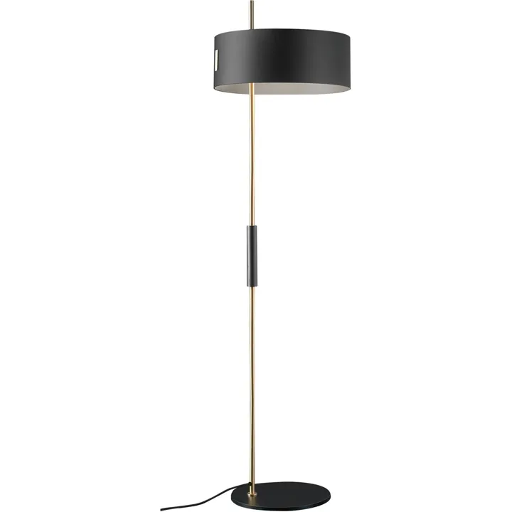 Oluce 1953 Sort/Satin Guld – gulvlampe — produktfoto