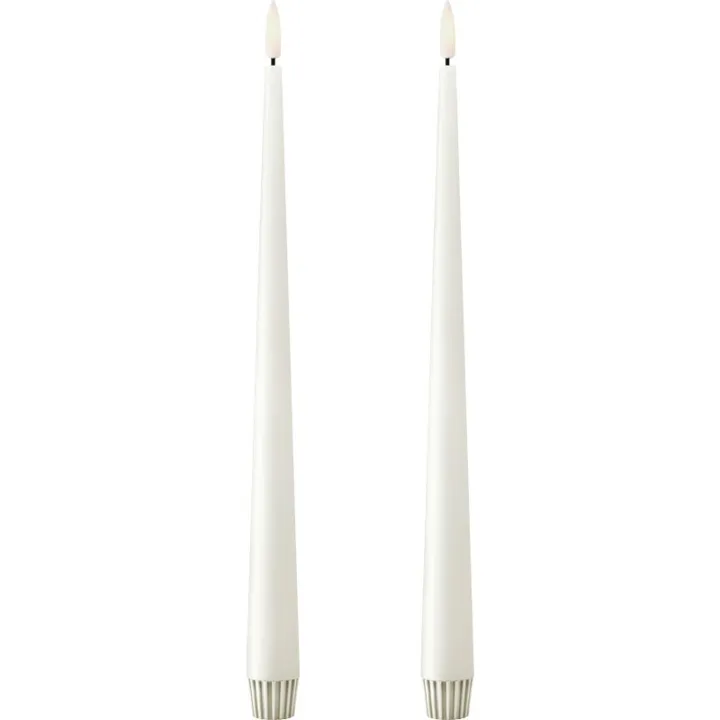 ester & erik LED kronelys, 30 cm, hvid, 2-pak – LED-stearinlys — produktfoto