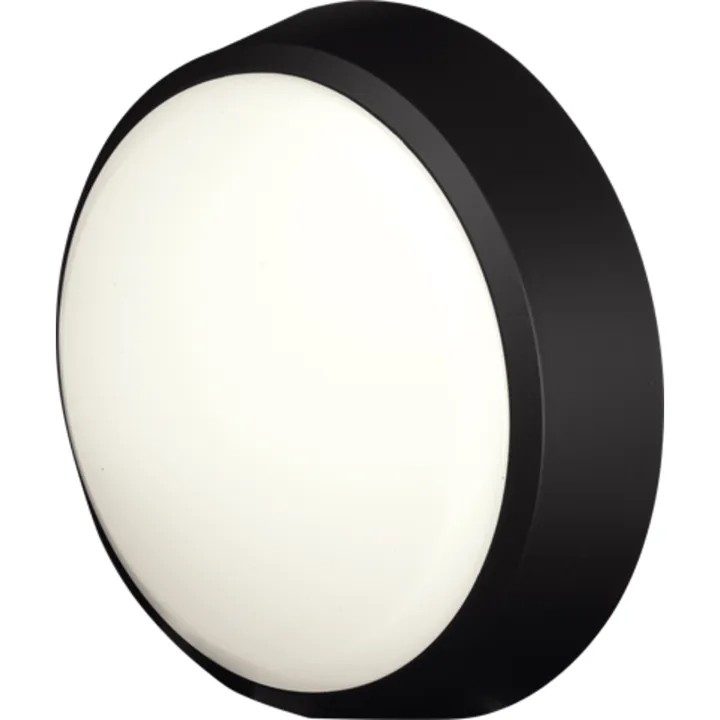 4lite Pylus Round udendørs , sort – udendørs væglampe — produktfoto