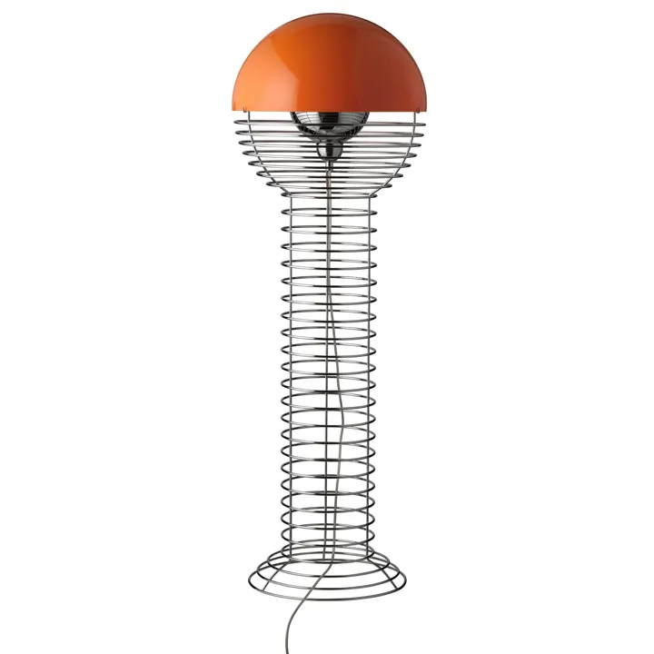 Verpan Wire Krom/Orange – gulvlampe — produktfoto