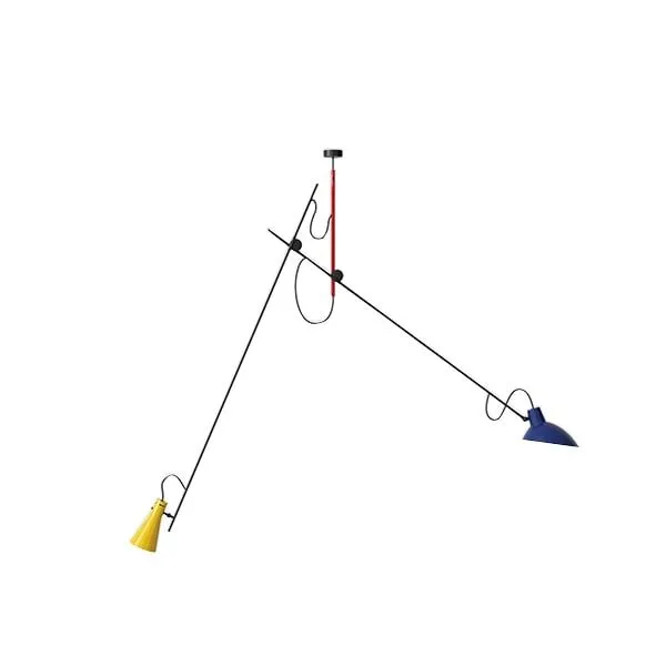 Astep VV Cinquanta Suspension Mondrian/Blå/Gul – loftlampe — produktfoto