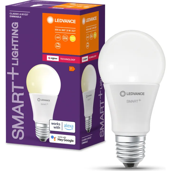 Ledvance Smart+ Zigbee E27 standardpære, 2700K, 9W – pære — produktfoto