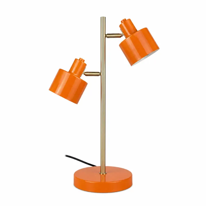 Dyberg Larsen Ocean 2 Skærme Orange/Messing – bordlampe — produktfoto