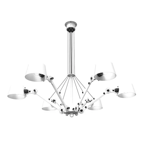 Tonone Bolt Chandelier 6 Arm Pure White – pendel — produktfoto