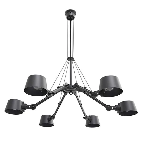 Tonone Bolt Chandelier 6 Arm Smokey Black – pendel — produktfoto