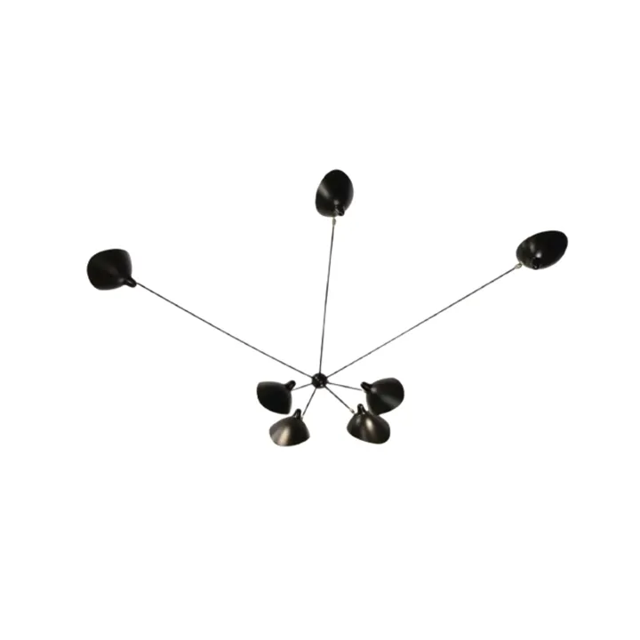 Serge Mouille Spider 7 Fixed Arms Sort – væglampe — produktfoto